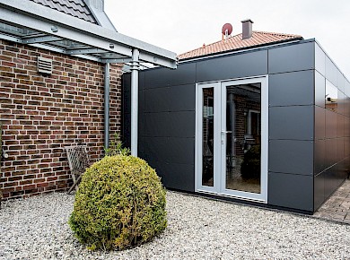 Gartenhaus Puuro mit Glastür