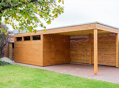 Gartenhaus Woody mit Vordach